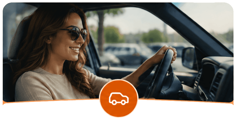 Driver using LotFox to find parking