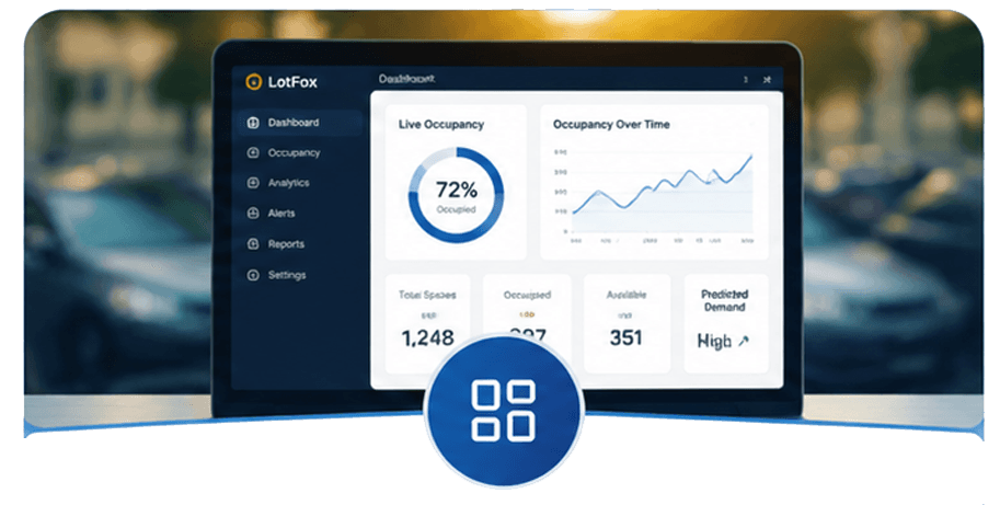 LotFox operator dashboard showing live occupancy